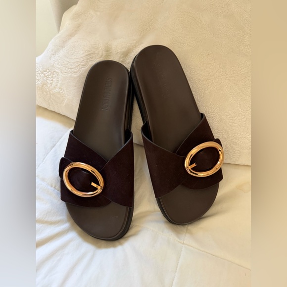 Steve Madden Shoes - AUTHENTIC Steve Madden Dark Brown Sandals with Gold Buckle